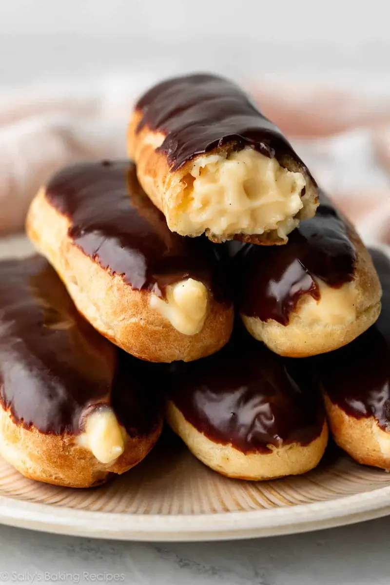 Cream Puffs and Eclairs, ready to serve