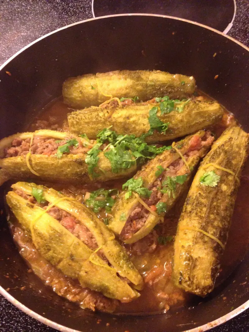 Keema Karela (Stuffed Bitter Gourd), ready to serve