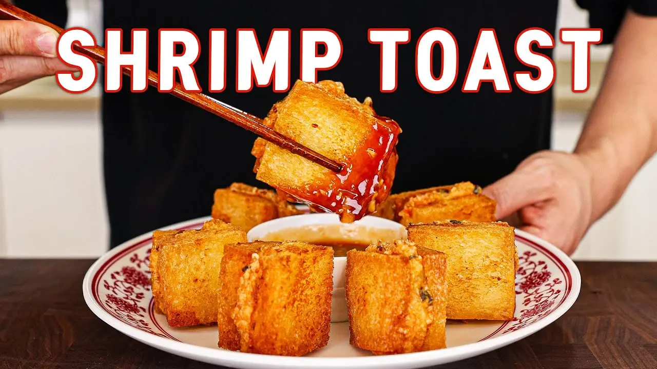 Shrimps on Toast, ready to serve