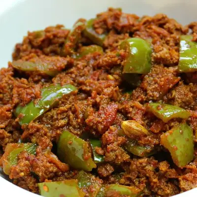 Keema with Capsicum